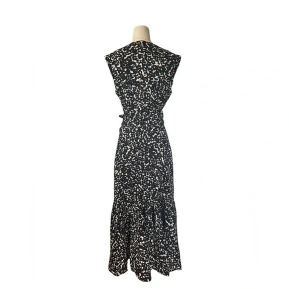 REBECCA TAYLOR Leopard Midi Wrap Dress Size 4 - Picture 6 of 6